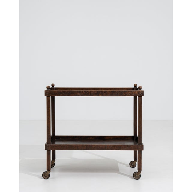 Mid-Century French Wooden Bar Cart with Casters, Circa 1960 For Sale - Image 12 of 18