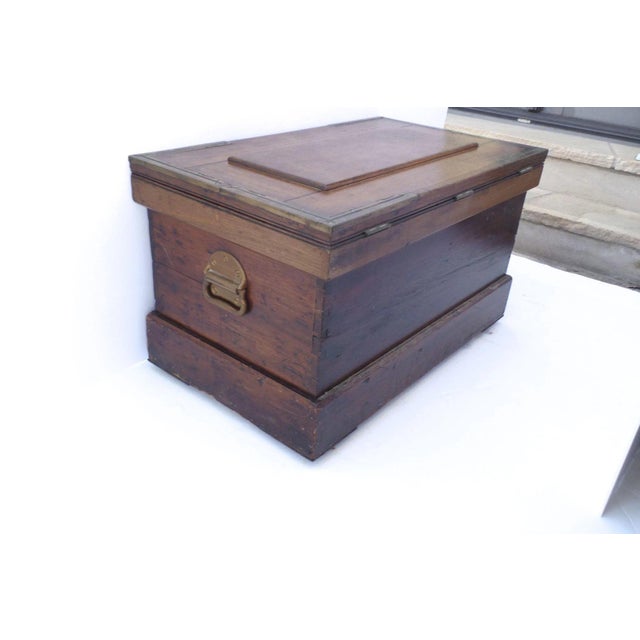 Wood 19th Century Cabinet Maker's Carpenter's Tool Chest Signed For Sale - Image 7 of 10