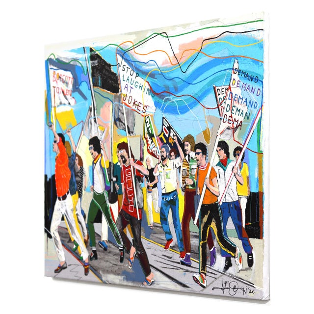Contemporary A La Rue - Original Contemporary Urban Mixed Media Painting on Canvas by Fabio Coruzzi For Sale - Image 3 of 9