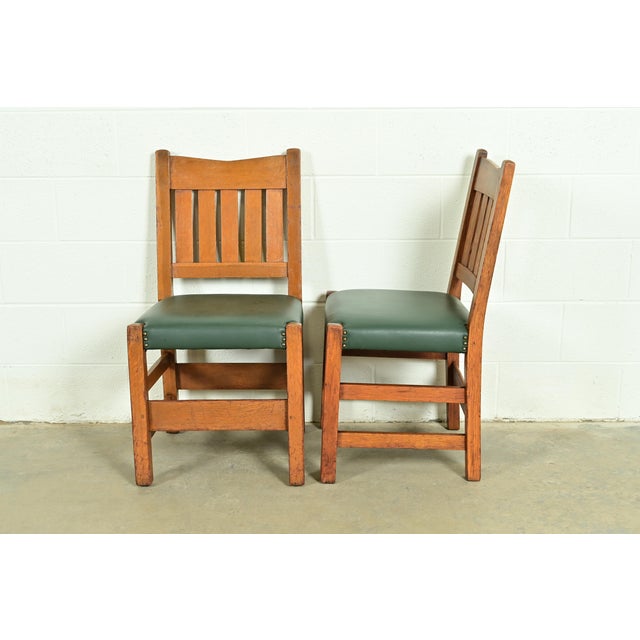 Gustav Stickley Antique Mission Oak Arts & Crafts Dining Chairs, Set of Four For Sale - Image 11 of 14