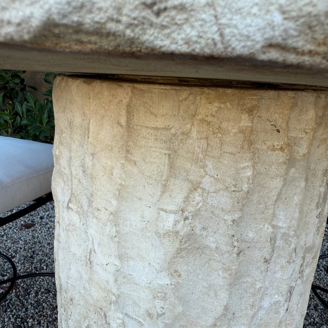 Late 20th Century Limestone Outdoor Table or Pedestal 31" For Sale - Image 10 of 14
