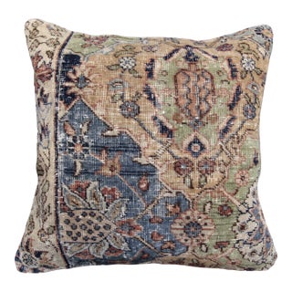 Handwoven Floral Multi Color Rug Pillow Cover -20'' X 20'' For Sale