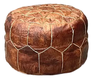 Vintage Star Tufted Leather Ottoman