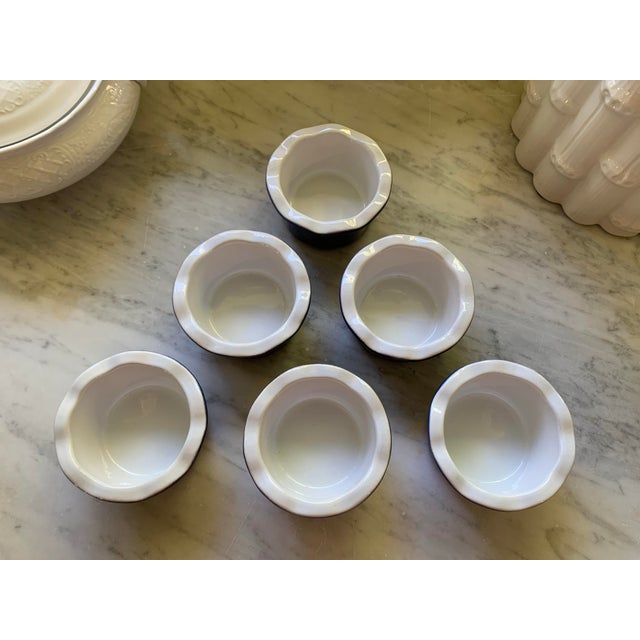 Vintage French Emile Henry Custard Ramekins - Set of 6 For Sale - Image 4 of 10