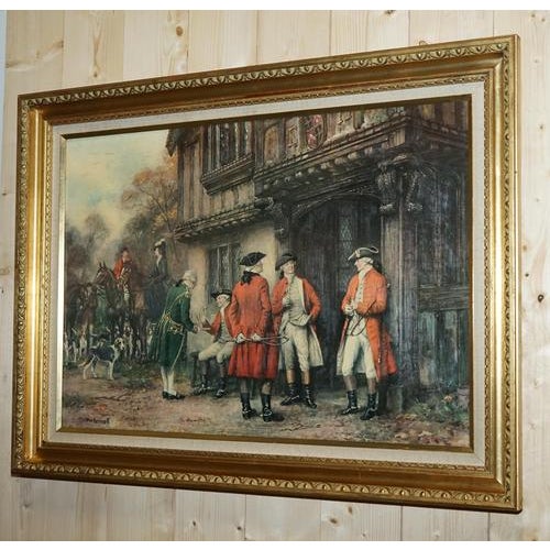 After F.M. Bennett, Meet at the Lodge, Painting, Framed For Sale - Image 4 of 13