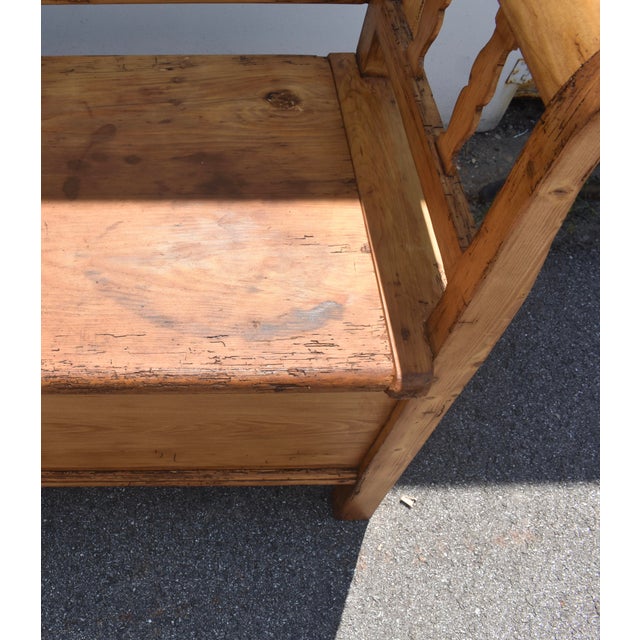Pine and Oak Storage Bench or Settle For Sale - Image 9 of 14