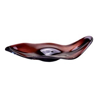 Mid-Century Italian Murano Amethyst Purple Art Glass Centerpiece Bowl For Sale