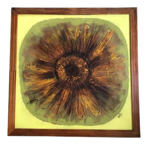 Original 1960’s Pop Art Sunflower Painting Signed