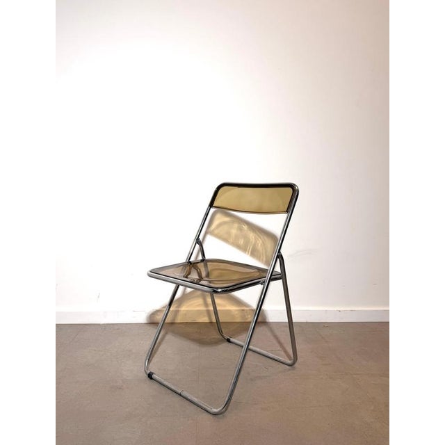 Chrome and Acrylic Folding Chair by Giancarlo Piretti For Sale - Image 6 of 6