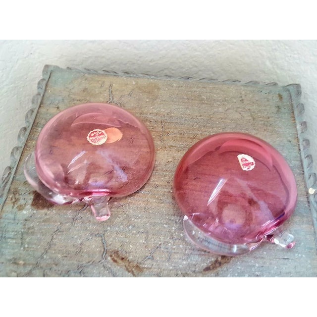 This beautiful pair of vintage Murano glass bowls, handmade in Italy by Archimede Seguso in the mid-20th century, is a...