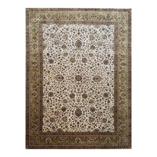 10x14 Handwoven Indian Agra Area Rug - 107604 For Sale