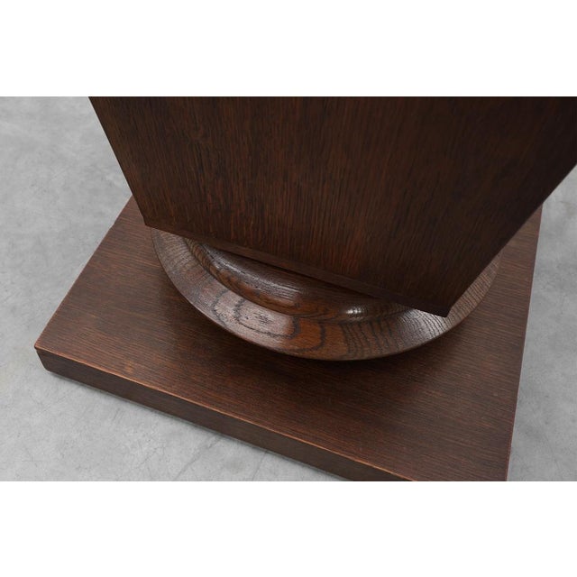 Art Deco Geometric Square Oak Planters, France, 1930s, Set of 2 For Sale - Image 9 of 11