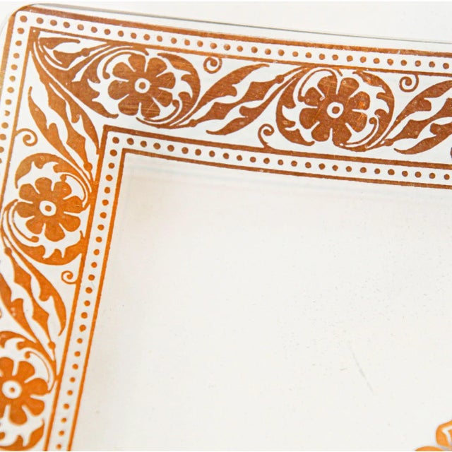 Vintage Gold Leaf Glass Dish 1960's Georges Briard Style For Sale In Palm Springs - Image 6 of 13