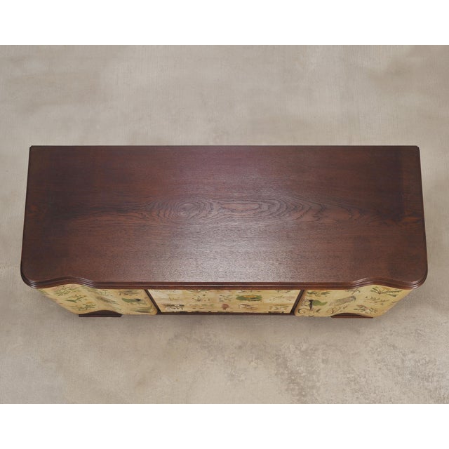 1940s Swedish Modern Nordens Flora Botanical Sideboard Cabinet For Sale - Image 4 of 18