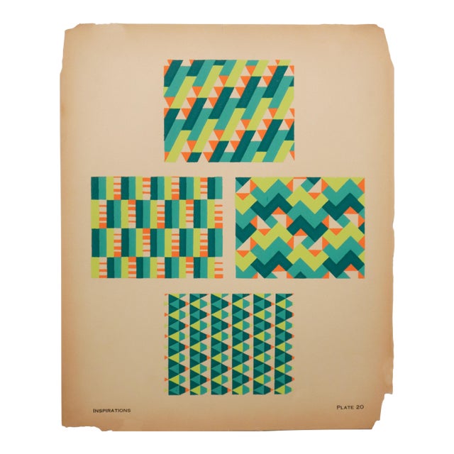 1928 American Design Pochoir, Inspirations (Book B, Plate 20), André Durenceau For Sale