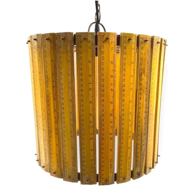 1960s Modern Artisanal Rulers Shaped Ceiling Lamp, France, 1960s For Sale - Image 5 of 9