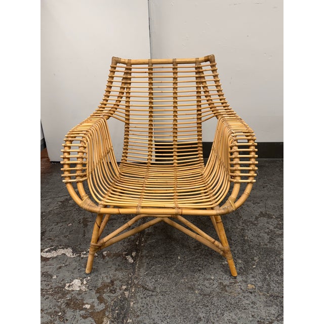 Wood Serena & Lily Venice Rattan Armchair For Sale - Image 7 of 12