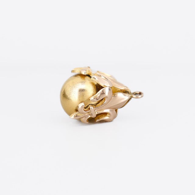 Antique Victorian Gold Plated Fleur-De-Lis Bracelet Charm or Watch Fob For Sale - Image 4 of 7