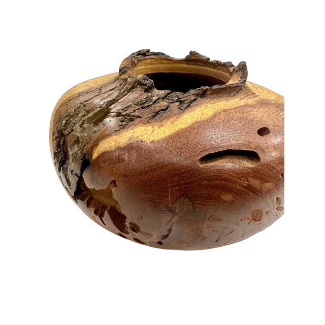 Natural Edge Collard Wood Turning Bowl For Sale - Image 4 of 9