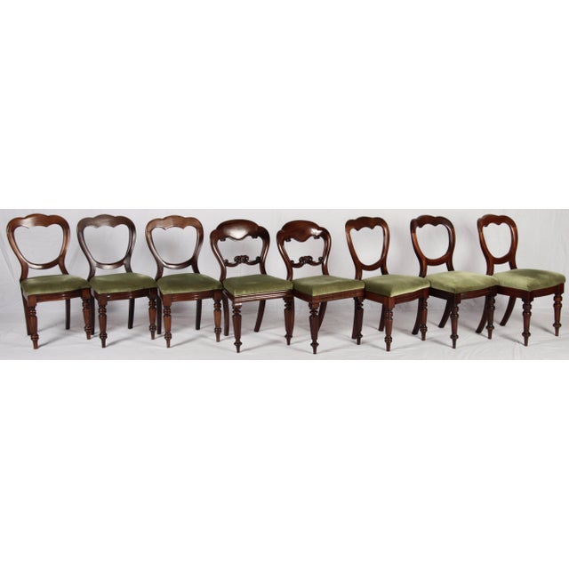 Antique Victorian Mahogany Chairs with Balloon Backs, 1840s, Set of 8 For Sale - Image 13 of 18