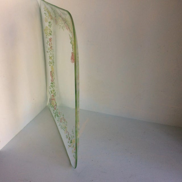 Dorothy Thorpe California Wild Flower Glass Square Serving Platter For Sale - Image 10 of 13