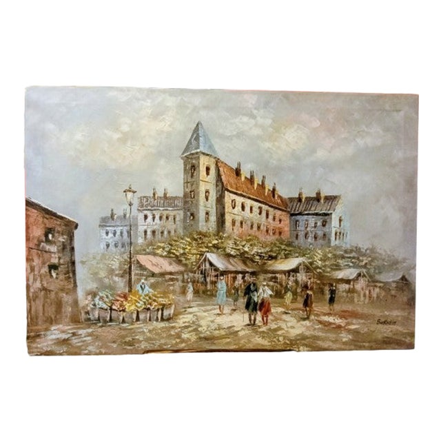 Late 19th Century French Caroline Burnett Pariscape Oil Painting For Sale