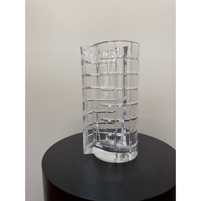 Modern 1980s Tiffany & Co Cut Crystal Vase For Sale - Image 3 of 14