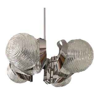 Bended Chrome Chandelier in Style of Gaetano Sciolari (Not Wired) For Sale