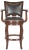Nailhead Swivel Barstool in Espresso & Brown For Sale In Philadelphia - Image 6 of 6
