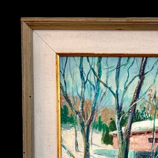 Mid 20th Century Pennsylvania American Impressionist Pennsylvania Winter Landscape by Myrtle Kerr Conaway For Sale - Image 5 of 10