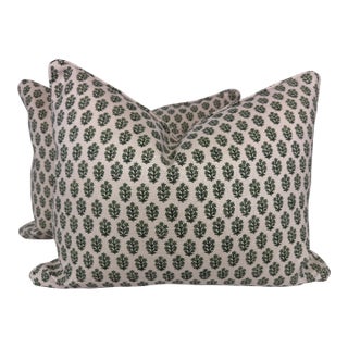 Jasper "Devonshire" in Green 16"x20" Pillows-a Pair For Sale