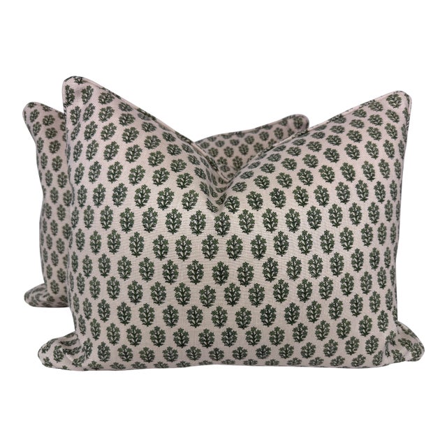 Jasper "Devonshire" in Green 16"x20" Pillows-a Pair For Sale