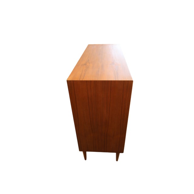 Wood Danish Wide Teak Chest of Drawers with Five Drawers, 1960s For Sale - Image 7 of 17