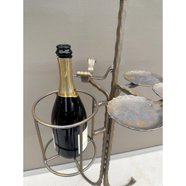 Metal Mid-Century Brutalist Hand-Forged Wrought Iron Bar or Smoking Stand, Austria, 1960s For Sale - Image 7 of 8