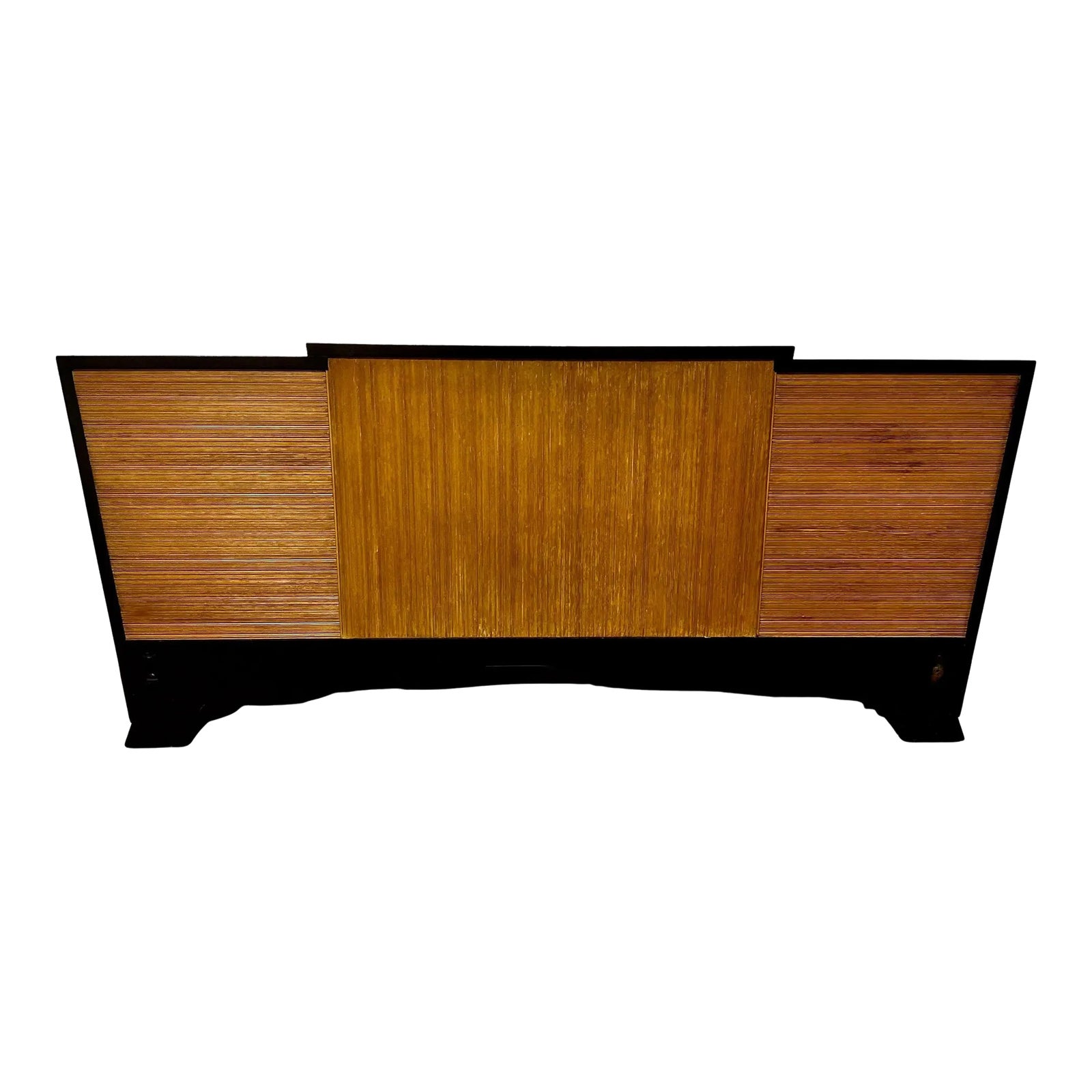 Paul Frankl Black Lacquer Headboard with Cerused Chairish