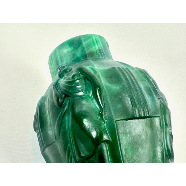 Art Deco Malachite Glass Ingrid Vase attributed to Artur Pleva for Curt Schlevogt, 1950s For Sale - Image 6 of 16