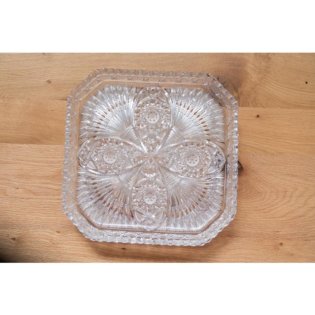 Square Tray in Bohemian Crystal, 1970s For Sale - Image 3 of 14