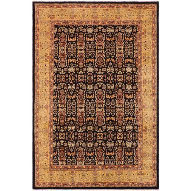 1980s Bohemien Ziegler Blue Gold Hand-Knotted Wool Rug - 9'1'' X 11'7'' For Sale - Image 10 of 10