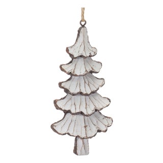 Carved Pine Tree Ornament (Set of 12) For Sale