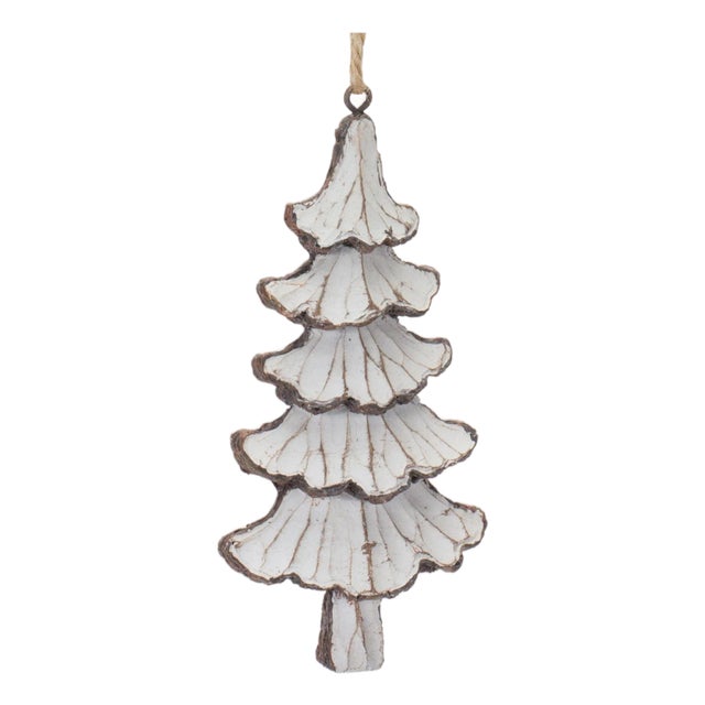 Carved Pine Tree Ornament (Set of 12) For Sale