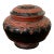 Antique Burmese Lacquer Lidded Jar, Elephant, Red & Black, 5 1/2” X 4 1/2” T For Sale
