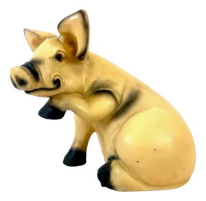 Large Vintage Resin Garden Pig Figure, 1980s