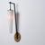 Large Vintage Italian Wall Sconce in Brass with Black Metal and Opaline Glass, 1950s For Sale - Image 6 of 8