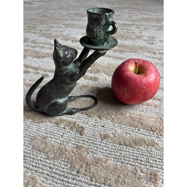 Bronze Cat Candlestick, Circa 1940's For Sale - Image 10 of 10