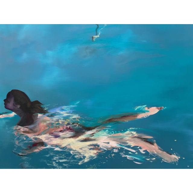 This 30 x 40 inch painting depicts the wonderous joy of night swimming, a favorite past time in Southern California in the...