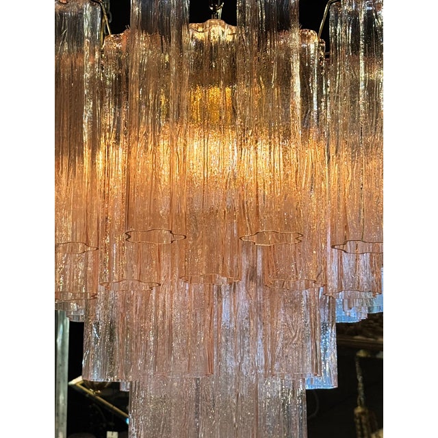 Modern Pink Murano Tronchi Glass Chandelier For Sale - Image 4 of 6