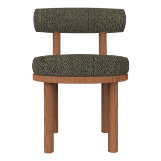 Moca Chair in Safire 01 Fabric and Smoked Oak by Studio Rig for Collector For Sale