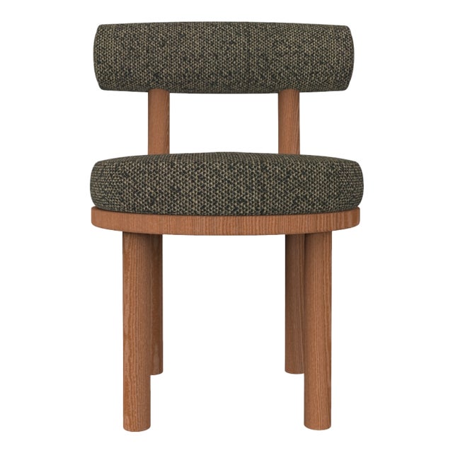 Moca Chair in Safire 01 Fabric and Smoked Oak by Studio Rig for Collector For Sale