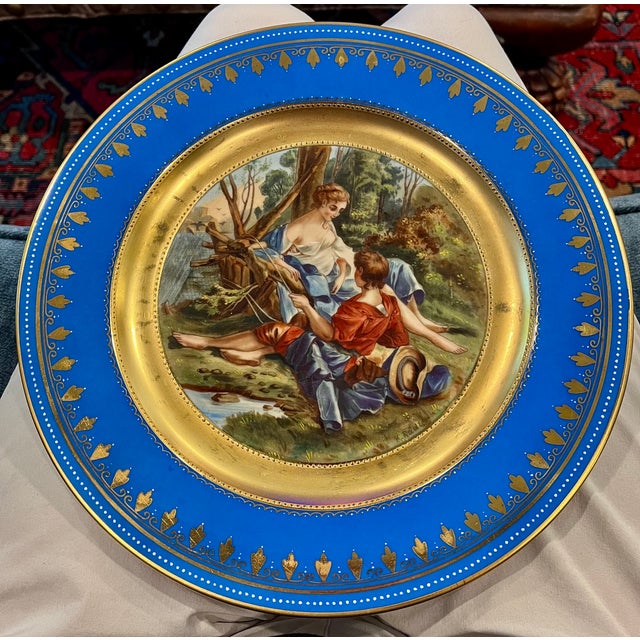 Pair of 19th-C. Royal Vienna Style 10.5" Cobalt & Gilt Cabinet Plates - Signed Berg & K. Rädler For Sale - Image 10 of 14