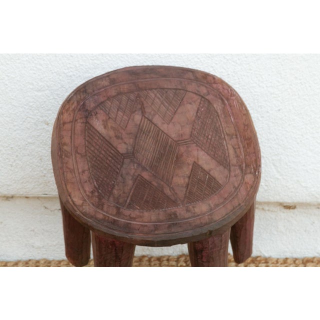 1950s Carved Vintage Nupe End Table For Sale - Image 5 of 9